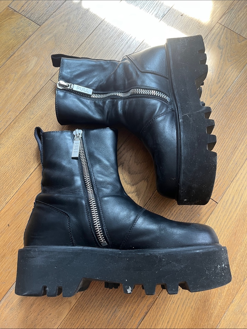 Heron Preston Black Platform Moon Boots